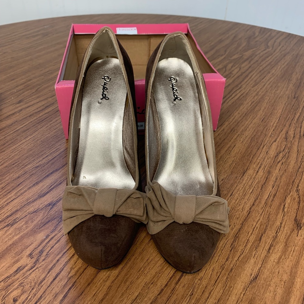 light & dark brown heels-slight platform